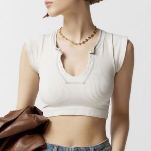 Urban Outfitters Out From Under White Ribbed Crop Top